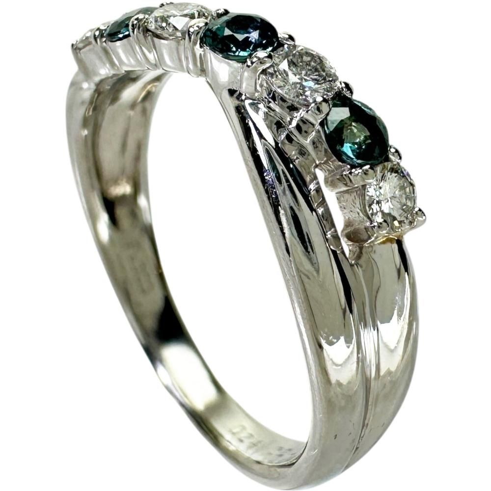 0.15Cアレキサンドライト＆0.13Cダイヤモンドプラチナリング アレキサンドライト 0.5ct ダイヤモンド プラチナ リング（指輪