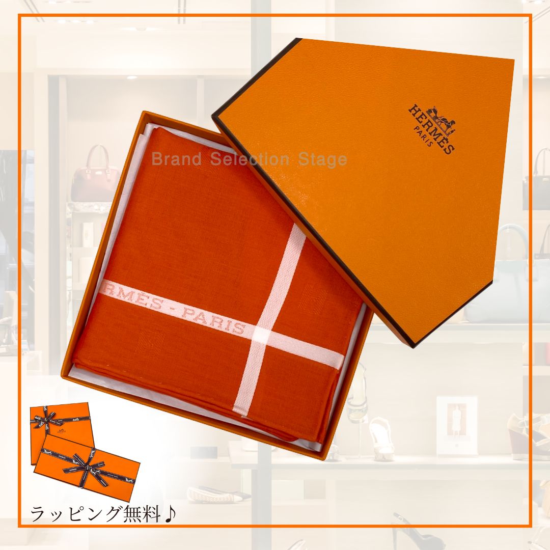 エルメス HERMES ハンカチーフ ハンカチ ジャカード Hパッサン コットン100％ ORANGE FEU | オレンジ レディース 贈り物 プレゼント ギフト H182025G M1