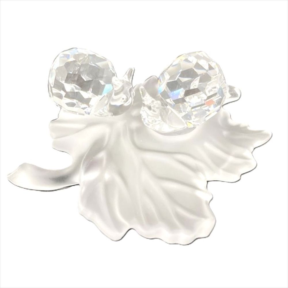 SWAROVSKI - スワロフスキー SWAROVSKI かたつむり オブジェ 置物 268196 クリア【中古】 スワロフスキー SWAROVSKI カタツムリと葉 オブジェ 置物 268196