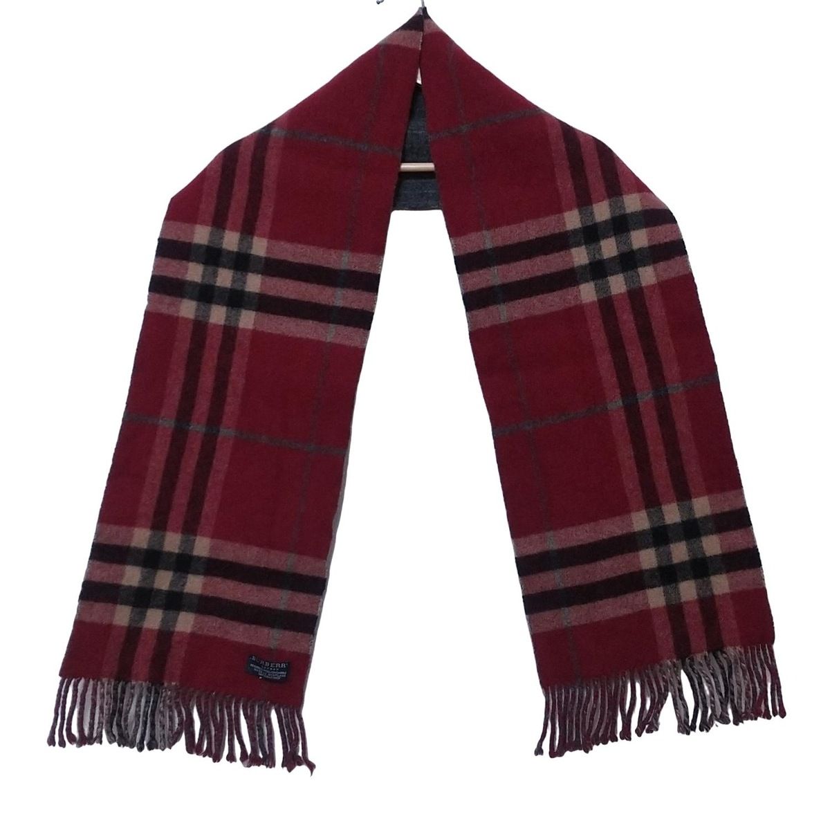 Burberry LONDON(バーバリーロンドン) マフラー美品 - レッド×黒