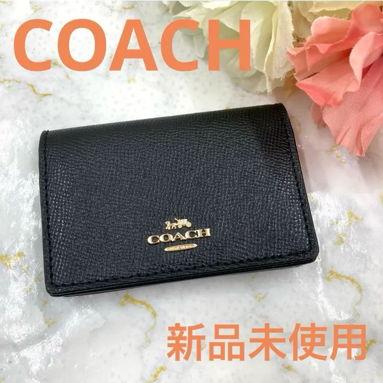未使用級】COACH コーチ レザー コインケース カードケース 名刺入れ