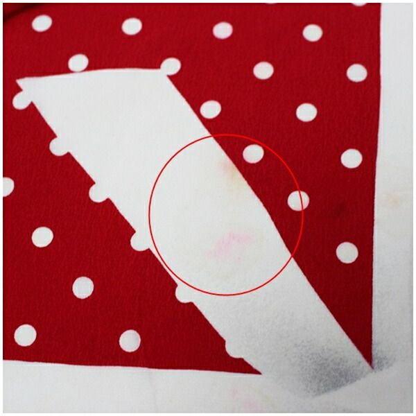 シャネル スカーフ ホワイト レッド ドット リボン柄 中古 ABランク  