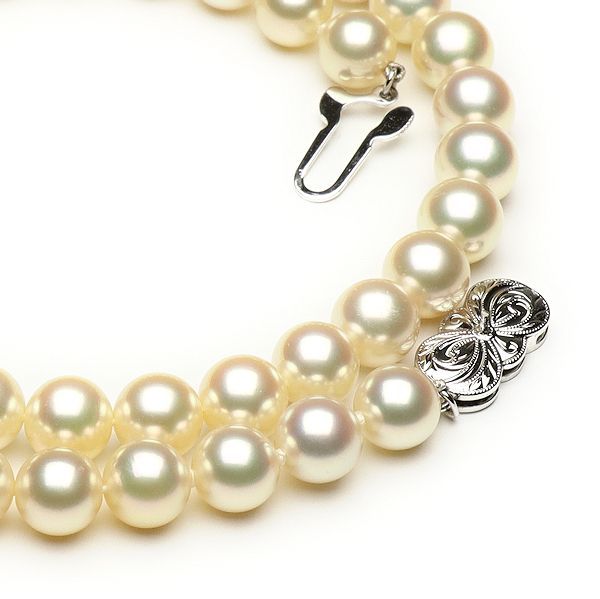 美品 ミキモト パールネックレス 真珠 7.5～7.9ミリ Mチャーム 留め金