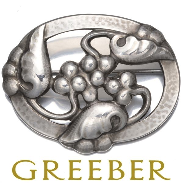 極美品 101 ムーンライト・グレープ SV925ブローチ 極美品GEORG JENSEN101 ムーンライト・グレープ SV925ブローチ