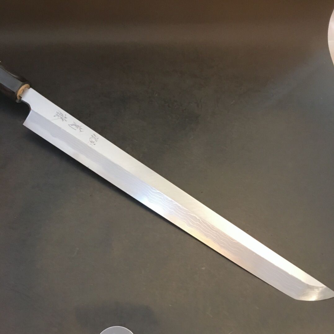 銀座 菊藤 特選 先丸蛸引 300ミリ 安来青紙1号多層鋼 銀座 菊藤 特選 先丸蛸引 300ミリ 安来青紙1号多層鋼 - メルカリ