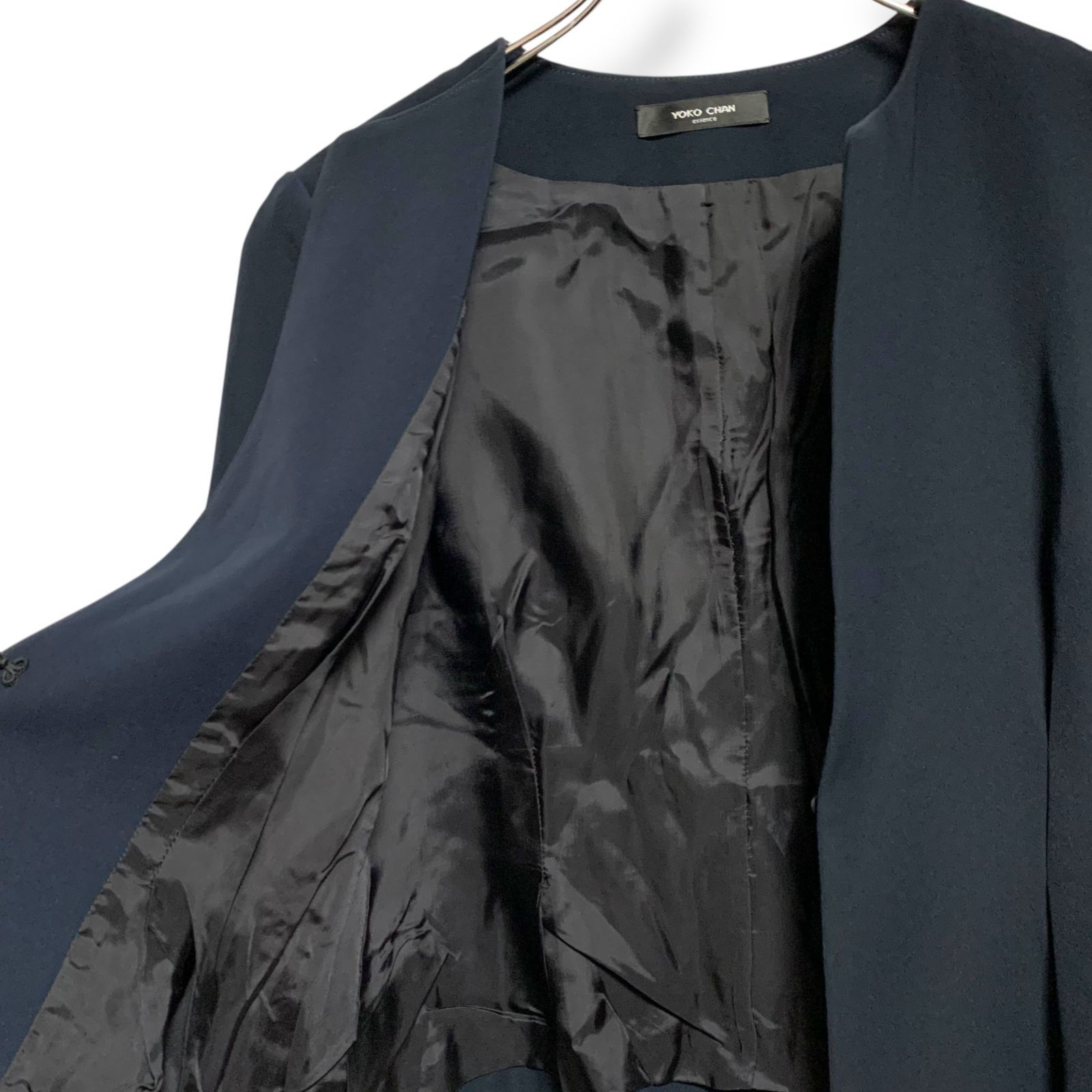 YOKO CHAN ヨーコチャン ブラック ノーカラージャケット ショート丈