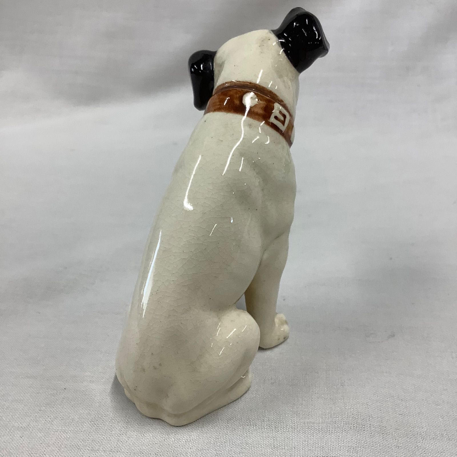 ビクター　陶器製犬の置物 大小セット　昭和レトロ Victor ビクター 犬置物 ニッパー 犬 陶器製 置物 昭和レトロ 大小