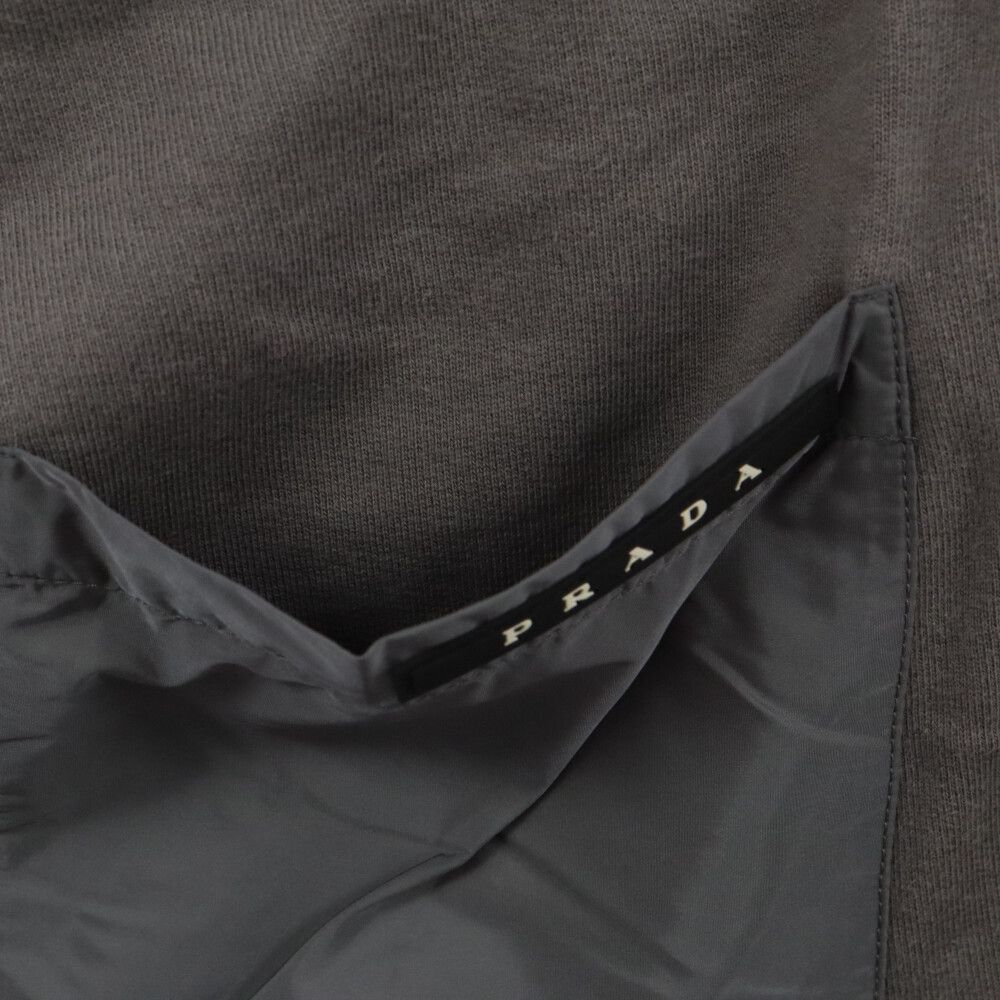 PRADA プラダ ナイロン ポケット ロゴラバー コットン スウェットパンツ グレー SJP294 R201 Q86 PRADA (プラダ) ナイロン ポケット ロゴラバー コットン スウェット