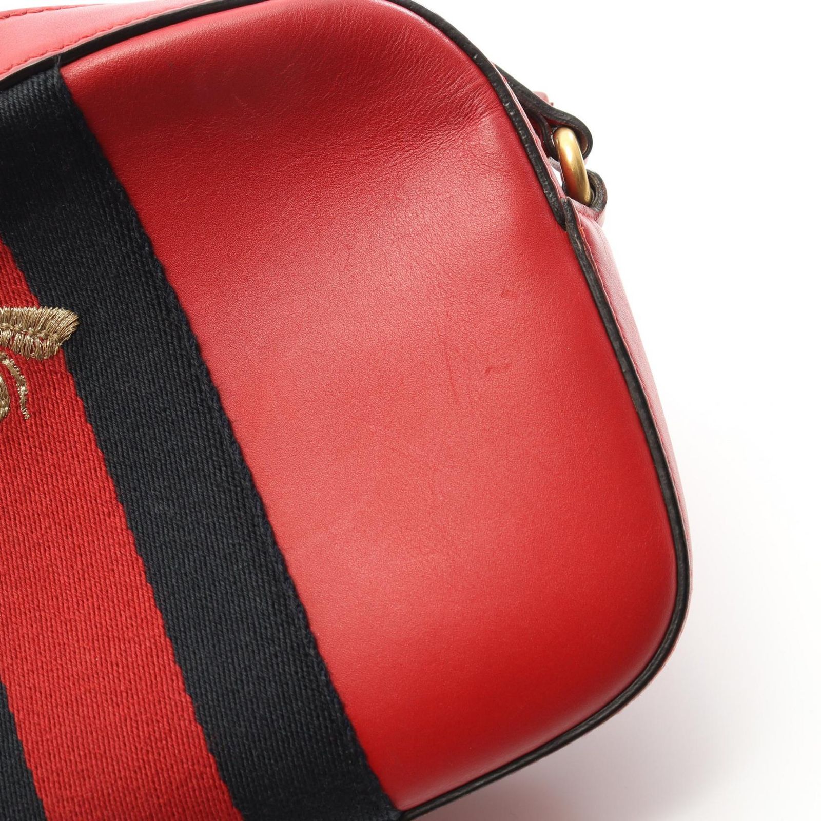 グッチ GUCCI ショルダーバッグ ウェビングライン 412008 レッド レザー ウェブ ビー ショルダーバッグ レディース Used B MEDICALDB_JP