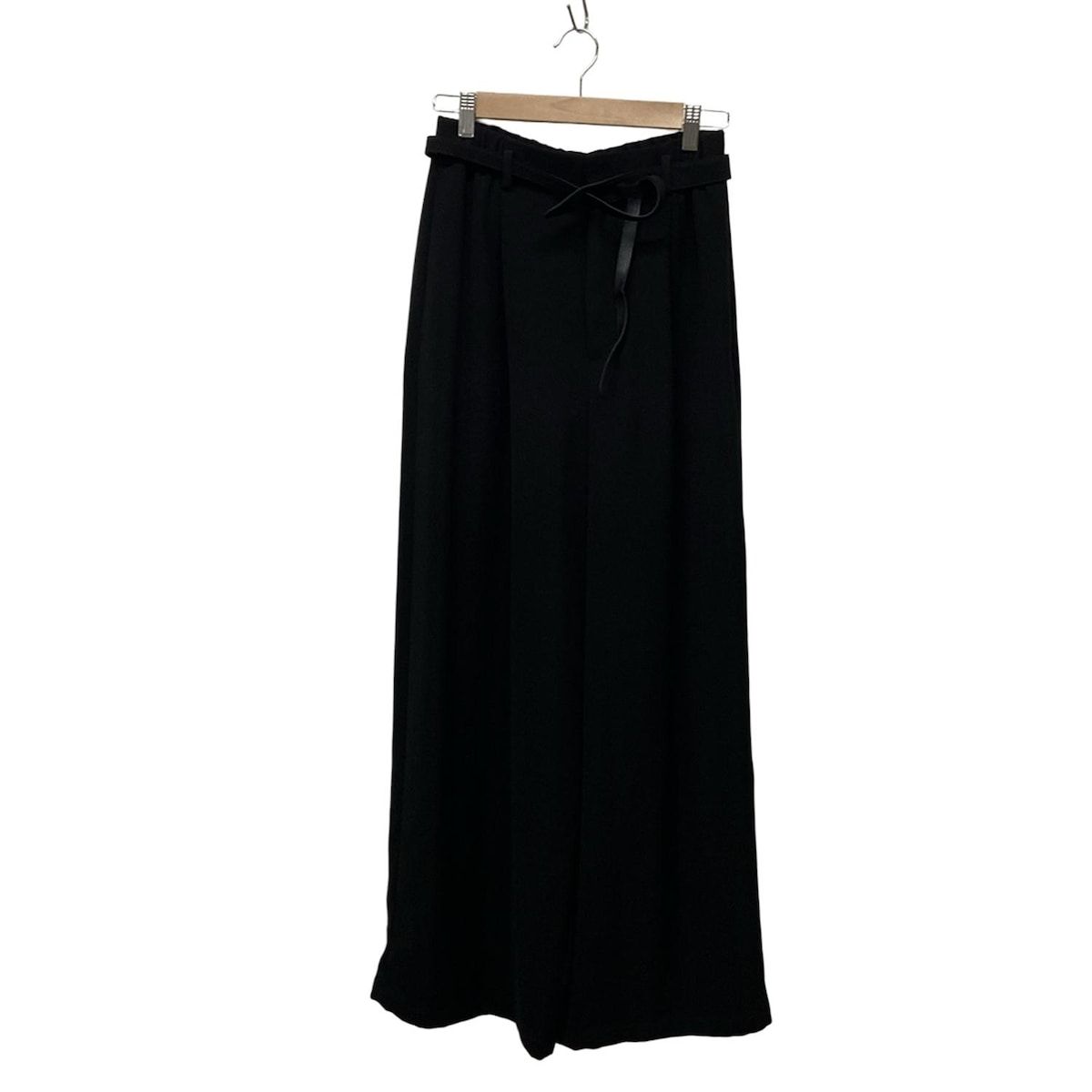 エンフォルド パンツ サイズ38 M レディース ベルト ワイド トラウザーズ 300HA231-0580 黒 フルレングス ワイドパンツ ウエストゴム