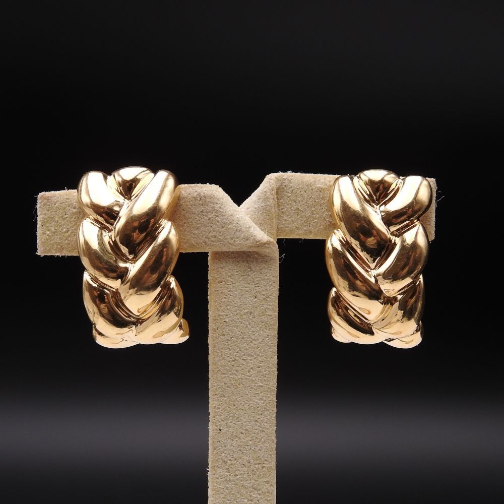 入荷数限り！ 〔正規品〕Cartier カルティエ 三つ編みデザイン イヤリング?750 K18YG イエローゴールド ヴィンテージ アクセサリー?️ MAX90％オフ。