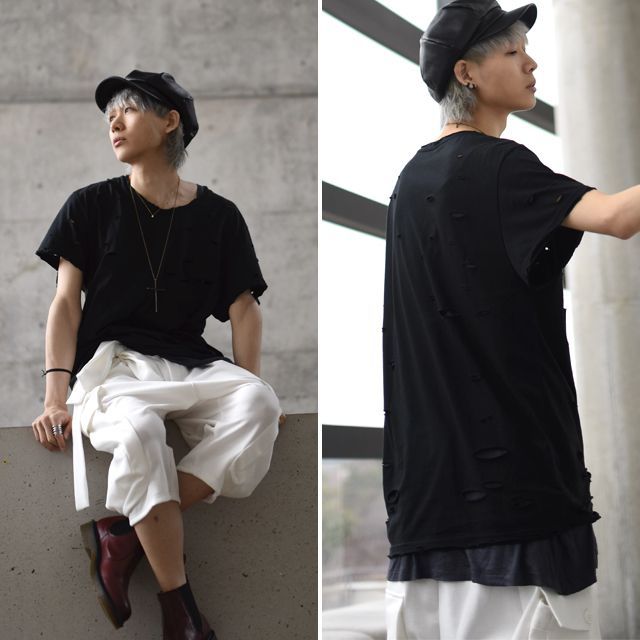 クラッシュ加工ビッグカットソー