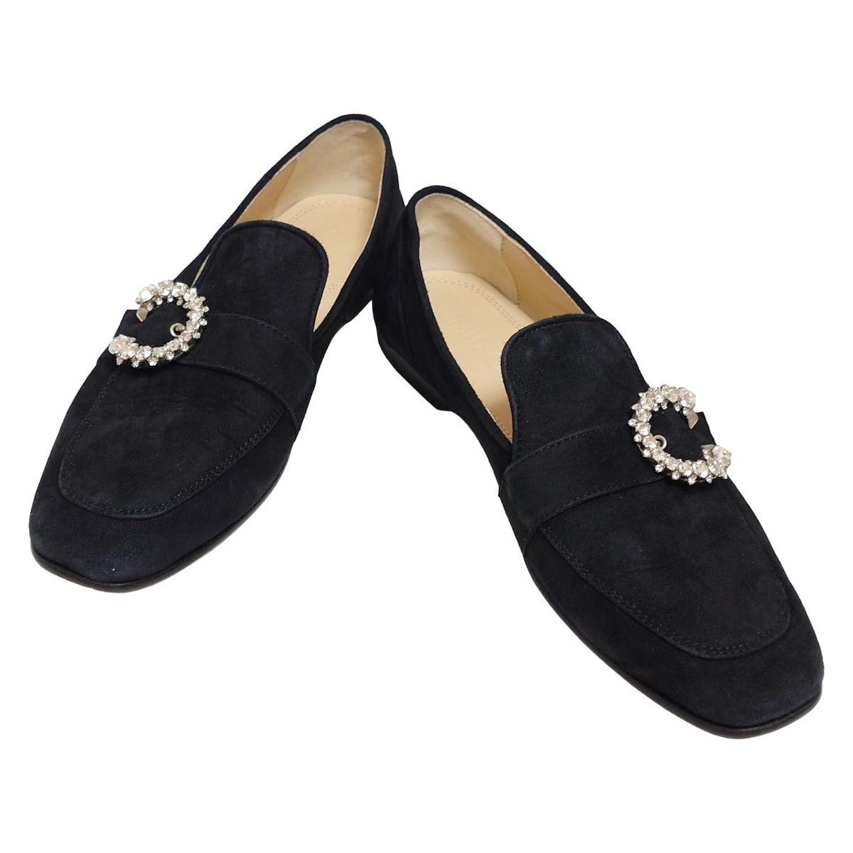 JIMMY CHOO(ジミーチュウ) フラットシューズ 37 - 黒×クリア