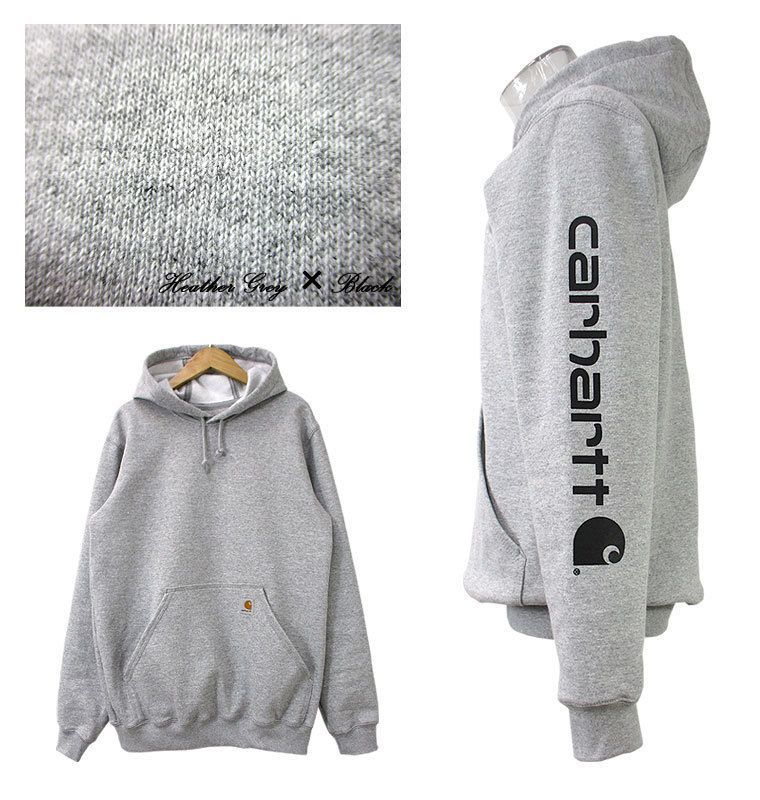 carhartt カーハート スリーブロゴスウェットパーカー Heather Gray