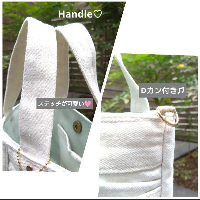 専用です❕️№730【whiteDENIM✖️ミントグリーン✨️ToteBAG⚮̈