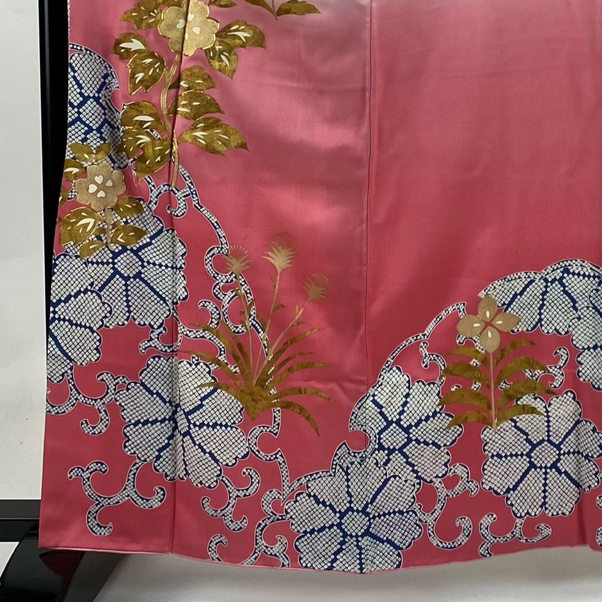 振袖 身丈162cm 裄丈66cm M 袷 吾妻徳穂 落款 桜 花唐草 金糸 金彩  