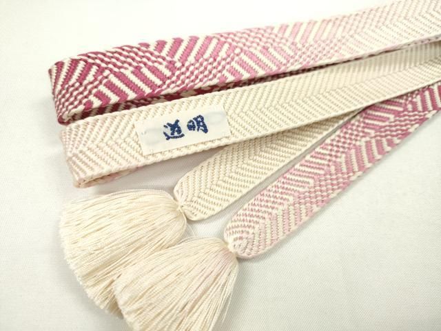 平和屋本店■極上　有職組紐道明　帯締め　笹浪組　つづれ錦　蘇芳　宮内庁御用　国立博物館御用 東京芸術大学御用 逸品 未使用 CXAA0514s5 平和屋本店□極上 有職組紐道明 帯締め 笹浪組 つづれ錦 蘇芳 宮内庁