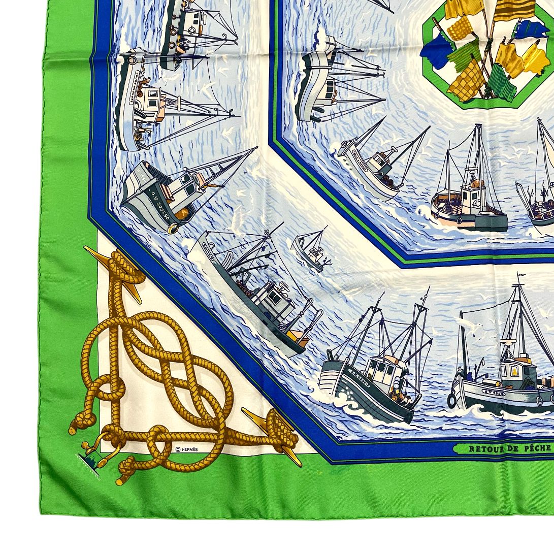 HERMES エルメス スカーフ カレ 90 RETOUR DE PECHE 漁船の帰港