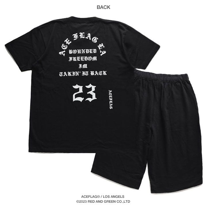 ACEFLAG 上下セット 半袖 ブランド Tシャツ ハーフパンツ 上下 メンズ