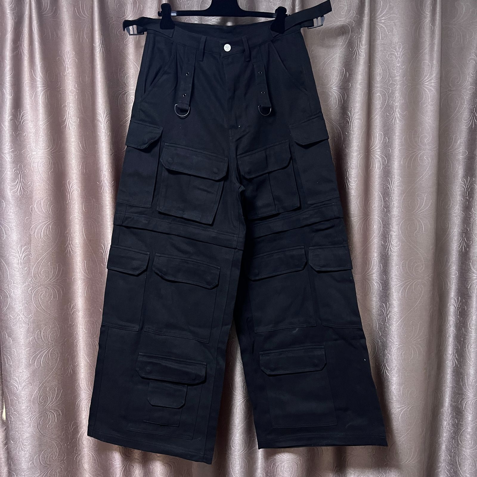 VETEMENTS ヴェトモン 23SS Multipocket Cargo Pants マルチポケット ワイド カーゴパンツ ブラック