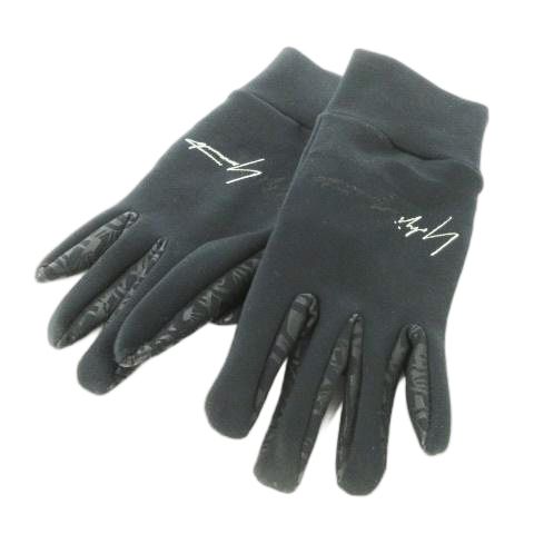 ヨウジヤマモト YOHJI YAMAMOTO × ニューエラ NEW ERA グローブ 手袋 切替 総柄 ロゴ M 黒 ブラック AO4 GY18