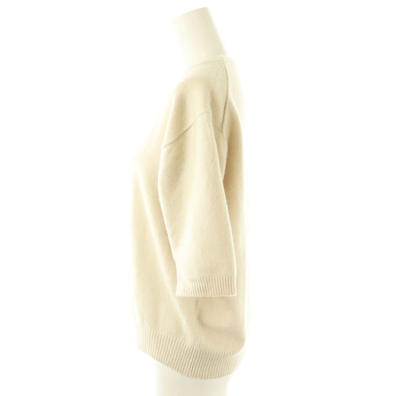 エブール ebure High Gauge Cashmere Knit Pullover ニット セーター プルオーバー 五分袖 ベージュ /CX ■OS レディース エブール ebure High Gauge Cashmere Knit Pullover ニット