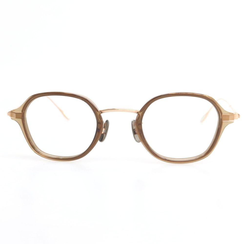 ユウイチ トヤマ YUICHI TOYAMA U-131 F.Marianne チタン メガネ クリアブラウンxピンクゴールド サイズ44 24 145 メンズ