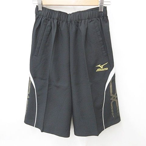 ミズノ MIZUNO スポーツ トレーニングウエア パンツ ハーフパンツ メッシュ プリント 吸汗速乾 黒 白 ブラック ホワイト ゴールド O