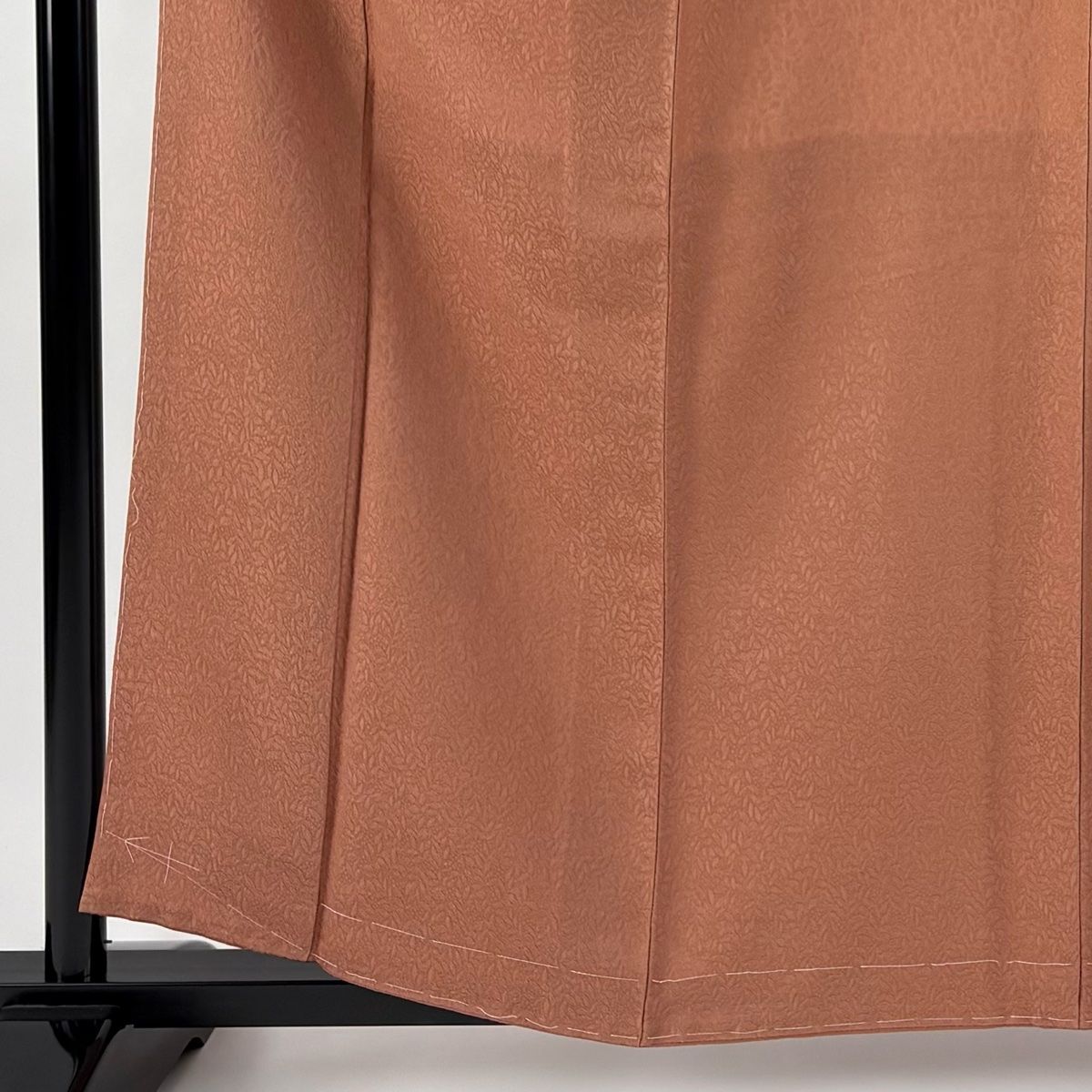 色無地 身丈159.5cm 裄丈64cm M 袷 名古屋帯セット 地紋 薄茶色 正絹 秀品