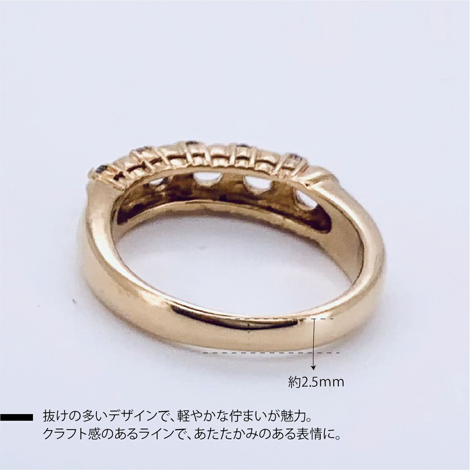 【新品仕上げ】K18 ゴールド K18金 ダイヤモンド0.05ct リング デザイン 指輪10号 ±4までサイズ直し無料 コンディションSランク  新品仕上げ済みの商品4月誕生石
