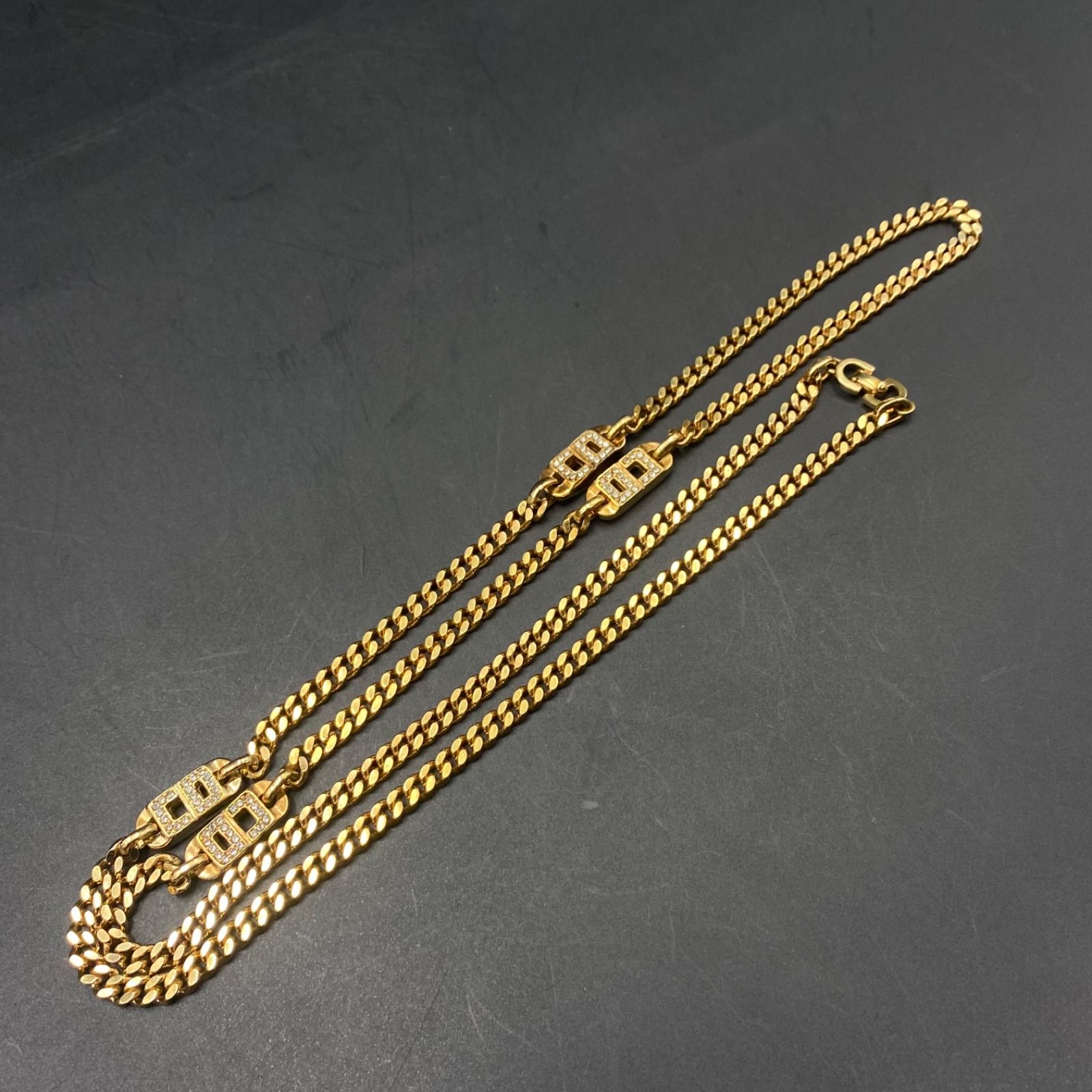 【美品】Christian Dior ロング　ネックレス ゴールド 喜平　ロゴ Christian Dior クリスチャンディオール ロゴ 喜平 ロング