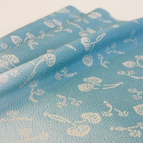 沖縄 離島を除く 唐長 正絹ちりめん友禅 風呂敷 双葉葵 アサギ 45cm 箱入帯付 ふくさ エコバッグ WWW_SKLAD-KIRPICHA_RU