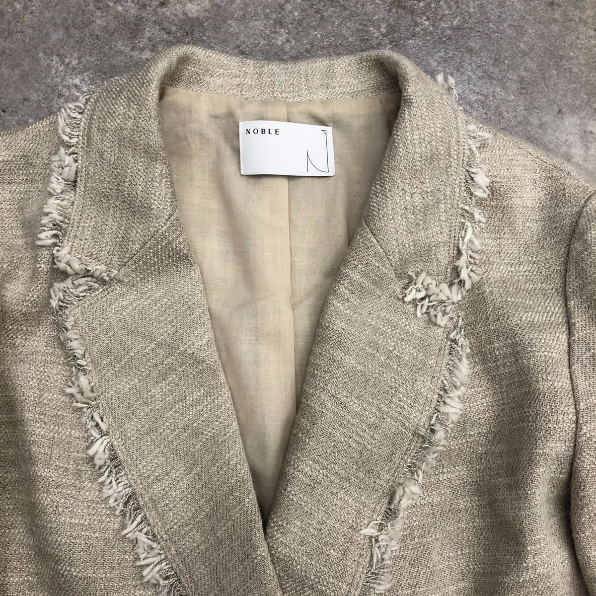 NOBLE リネン　ダブルジャケット ベージュ NOBLE リネン ダブルジャケット ベージュ