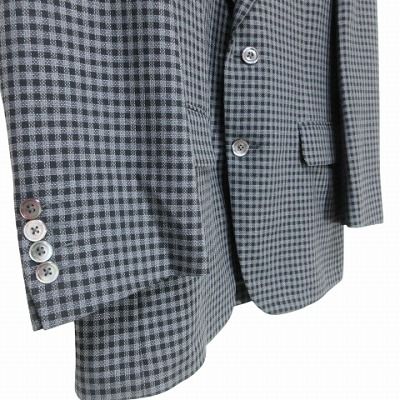 213極上シルク◎バーバリー テーラードジャケット ブルー M相当 背抜き 80s USA製 Burberrysバーバリー PRORSUM nordstrom 2つボタン