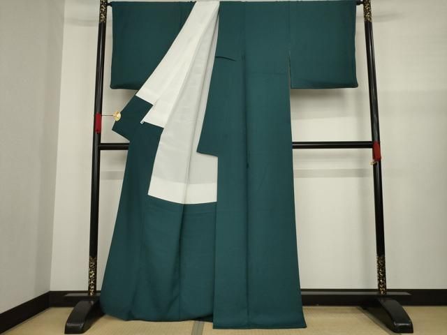 平和屋着物□上質な色無地 花尽くし地紋 黄土色 正絹 逸品 AAAU9531jd