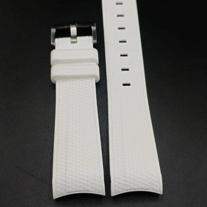 20mm 腕時計 交換用 社外 ラバーベルト カーブエンド ホワイト