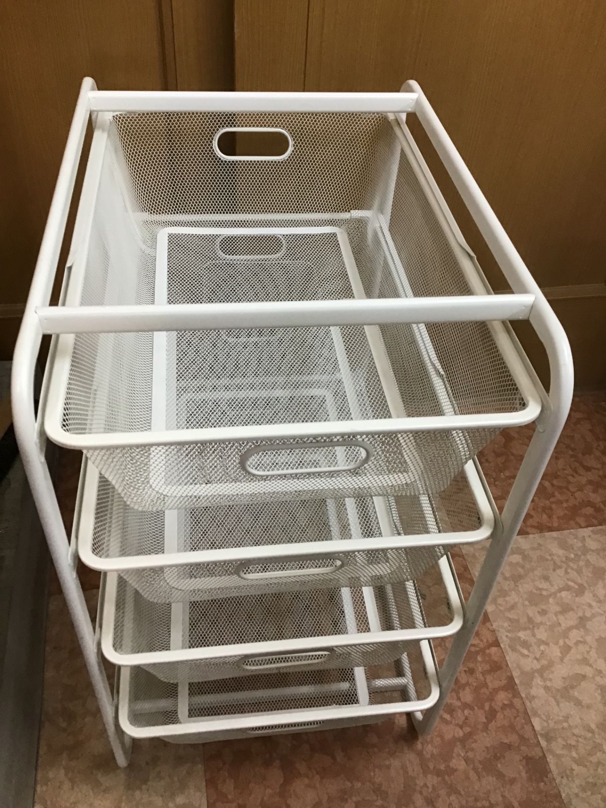 IKEA アルゴート　
ホワイト メッシュ収納ラック 4段 IKEA アルゴート/メッシュ引出し4個 - メルカリ