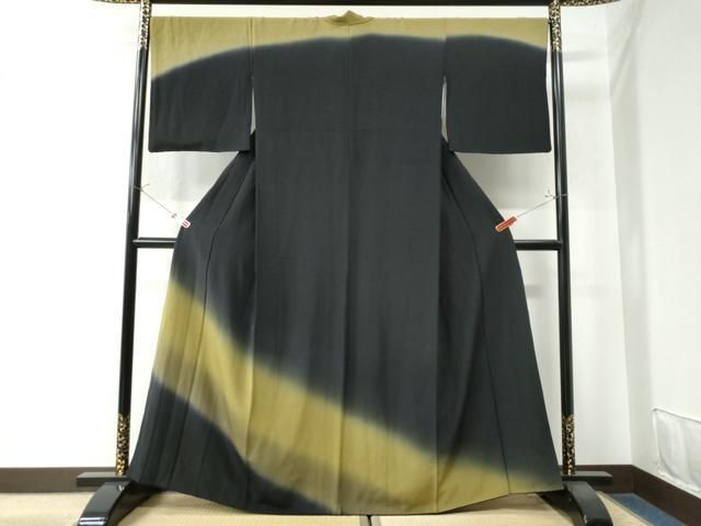 平和屋着物●訪問着 霞文 暈し染め 黒地 やまと誂製 正絹 CAAW8342yc