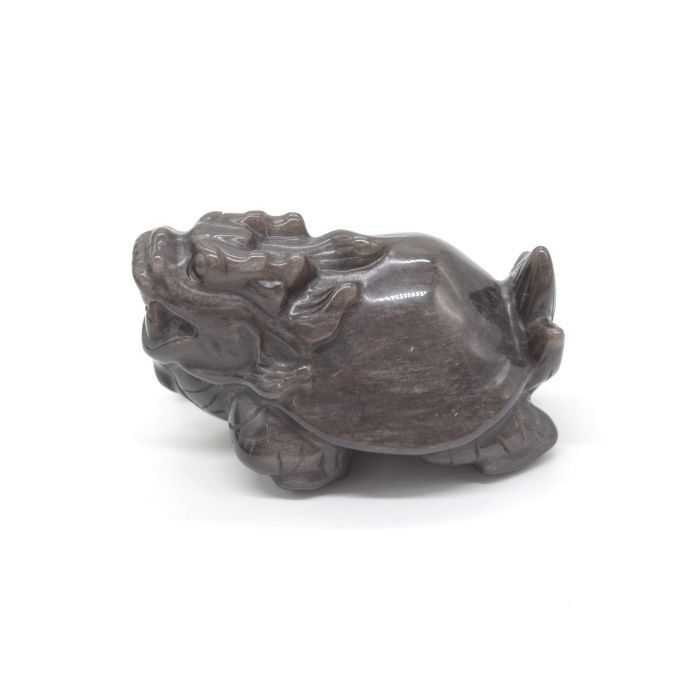 【特大】龍亀（ロングイ）　重量3.2kg 黒曜石（オブシディアン） オブシディアン(黒曜石) 龍亀(ロングイ) 左右2個セット | うさぎ屋