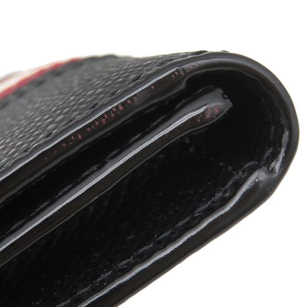 バリー BALLY カードケース タイク レザー ブラック シルバー金具 黒  