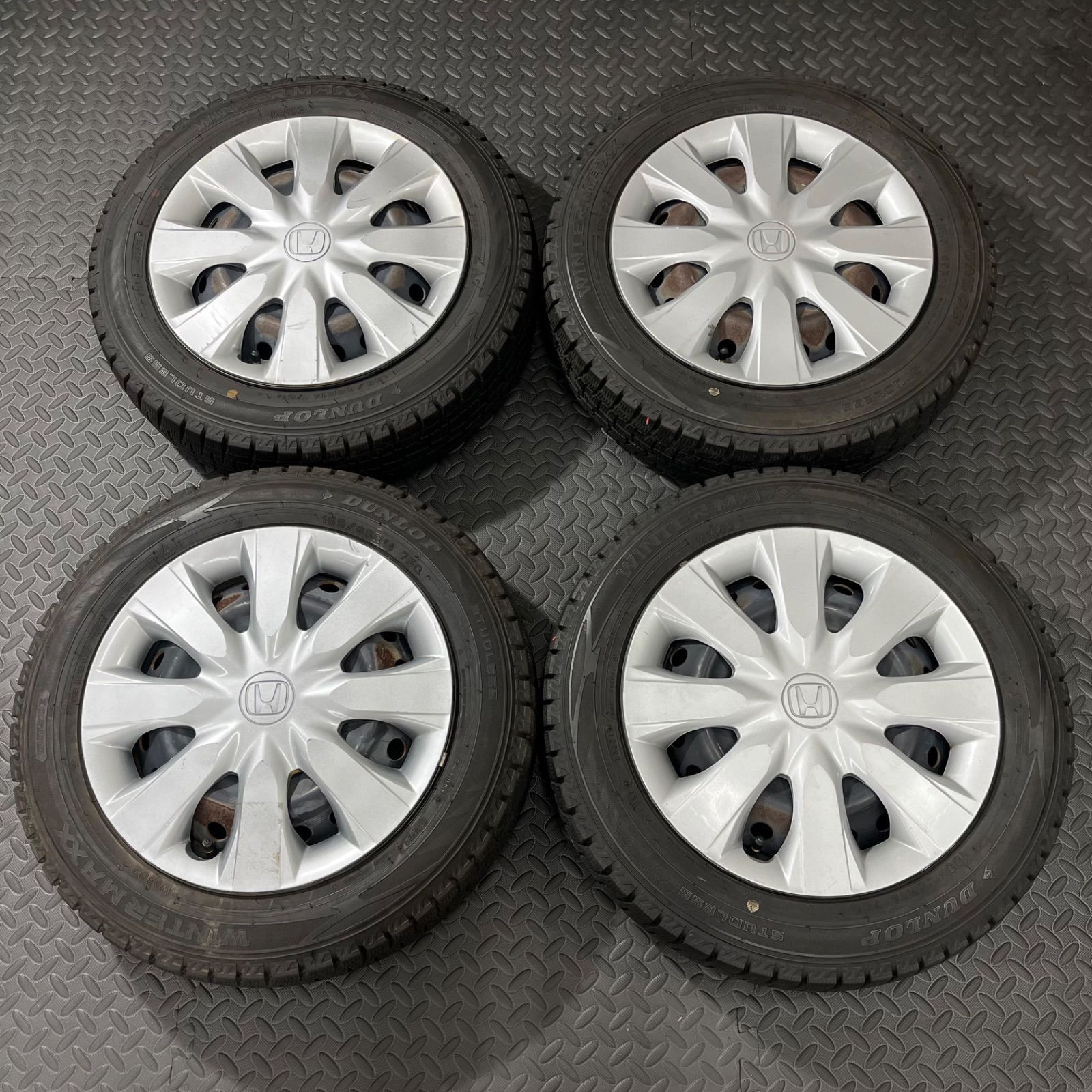 21年製 155|65R14 ダンロップ ウインターマックスWM02 ホンダ JF1 N-BOX N-WGN スタッドレスタイヤ 1112Y