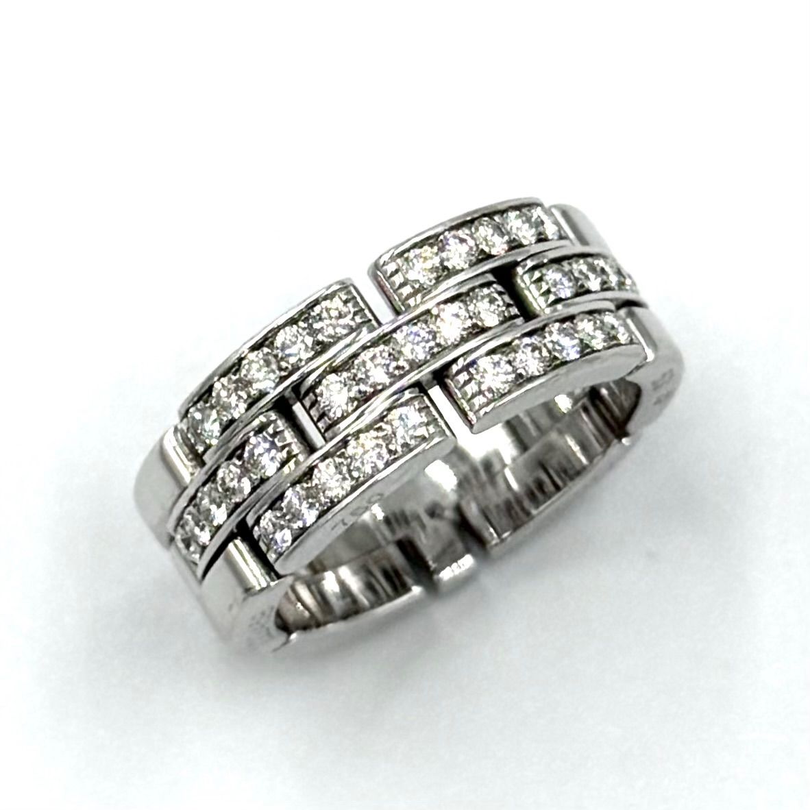 カルティエ マイヨン パンテール 旧型 ハーフダイヤ リング K18 750 WG