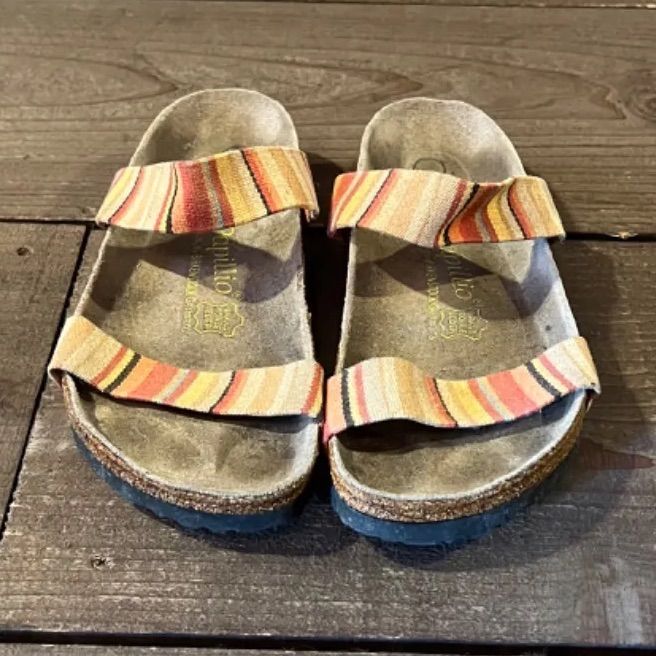 BIRKEN STOCK papillio ビルケンシュトック パピリオ コンフォートサンダル マルチストライプ サイズ38 24.5cm - メルカリ