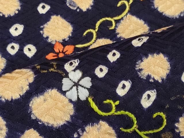 平和屋着物○訪問着 刺繍 花唐草文 暈し染め 金糸 金彩 正絹