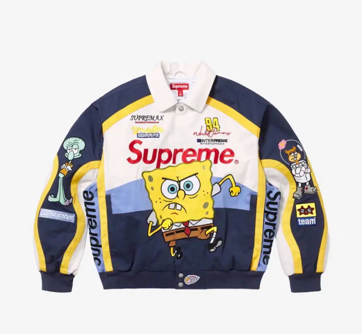 Supreme シュプリーム x スポンジボブ ジェフ ハミルトン レーシング ジャケット 白