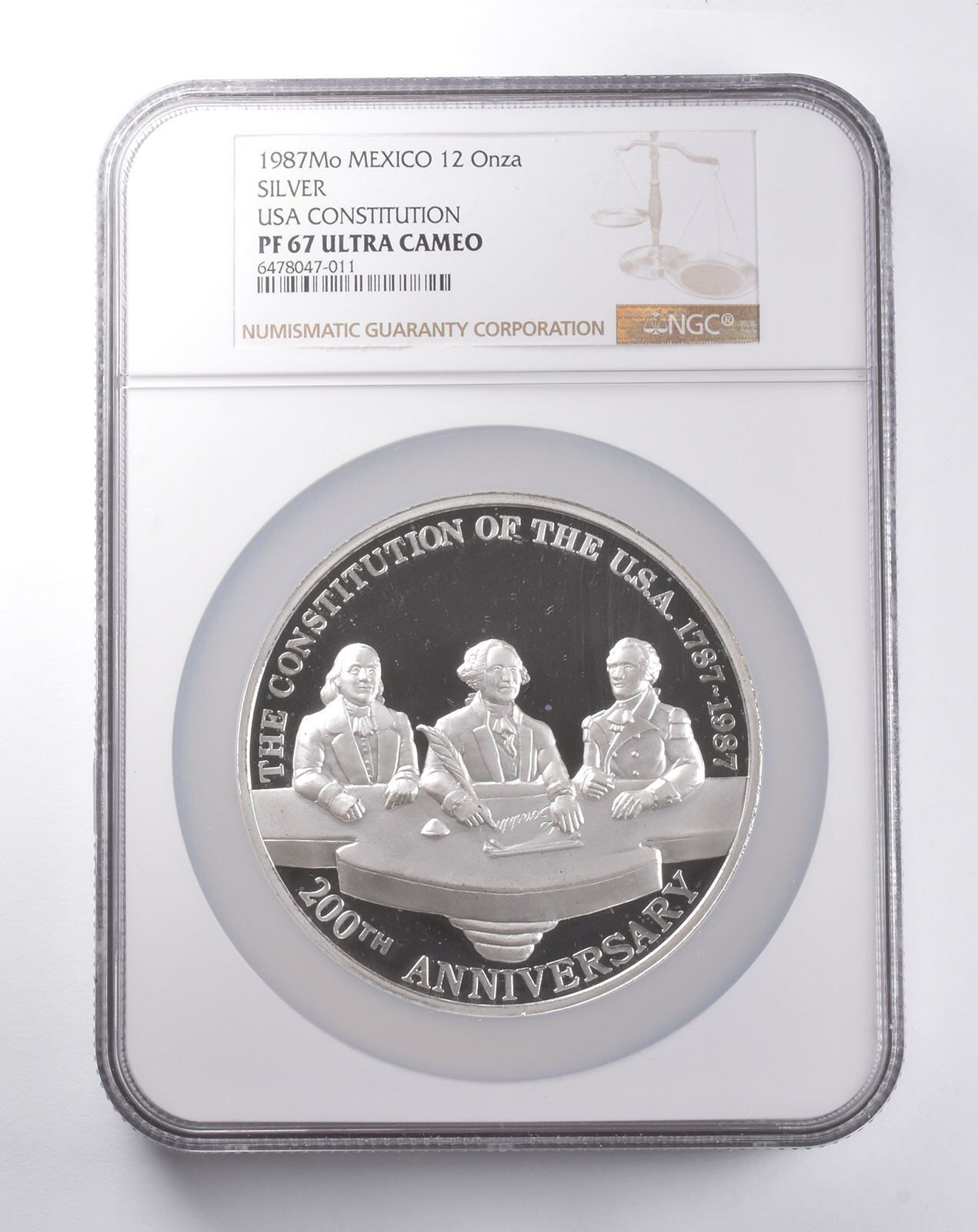 PF67 UCAM 1987 Mo メキシコ 12 オンザ シルバー A 憲法 NGC