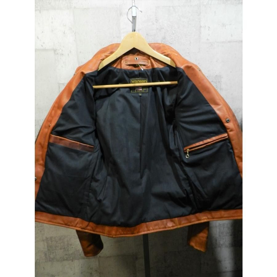 美品 VANSON USA製 ENF オクタゴン 34 バンソン シングル 襟付き