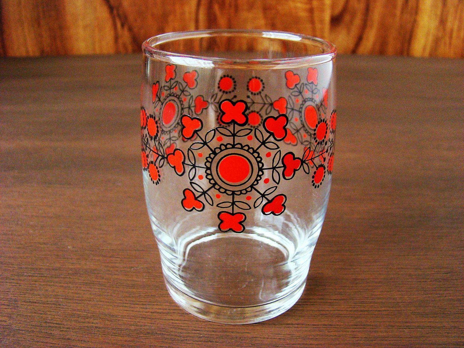 アデリアアデレックス赤い花模様のグラス-0