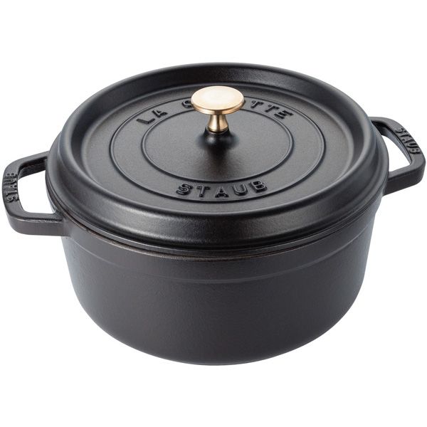 ストウブ(Staub) 美品使用一度のみブラック 20cm 両手 ストウブ