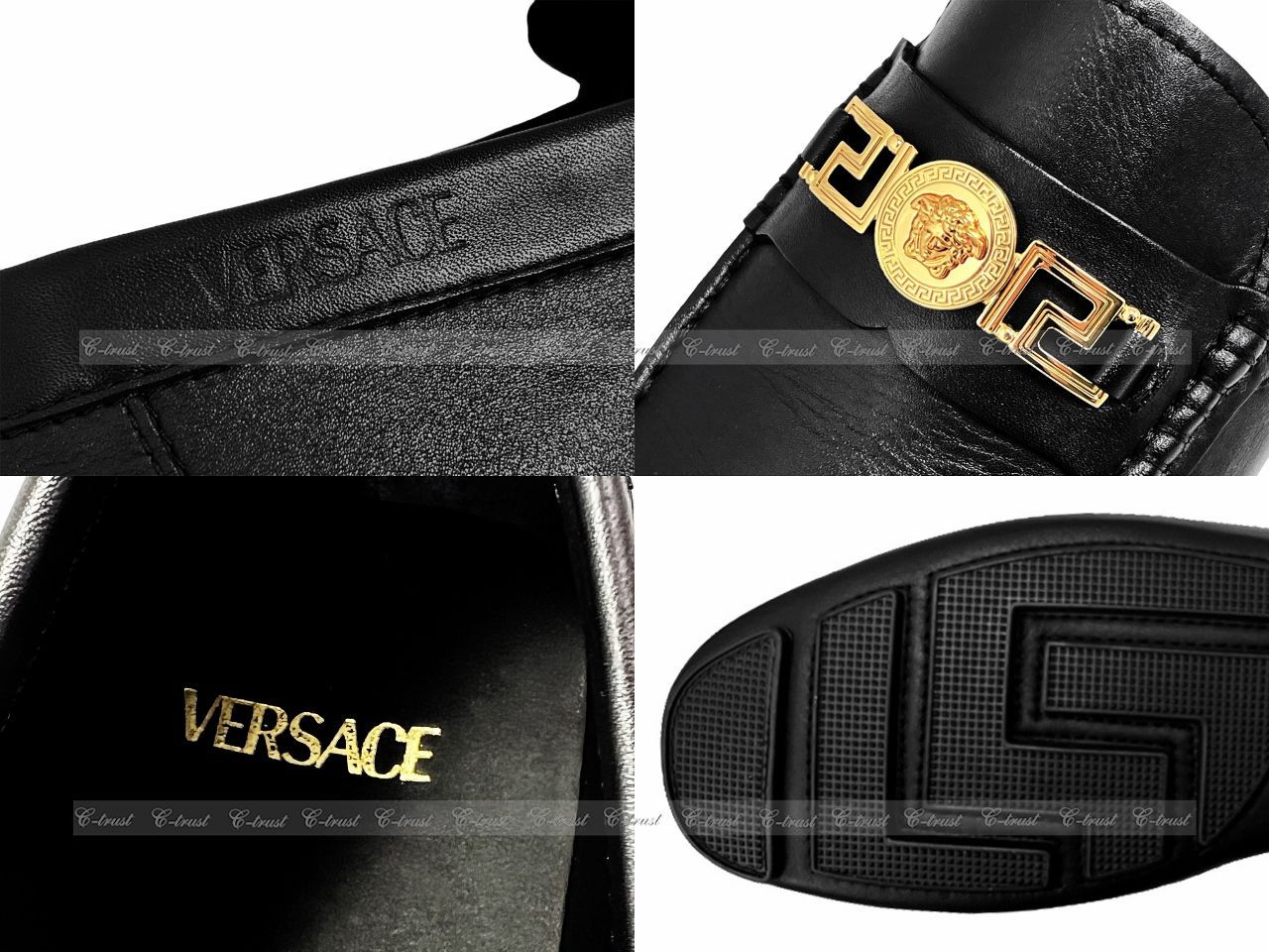 【美品】ブラックレザー ローファー VERSACE Versace Black Calf Leather Loafers Shoes | eBay